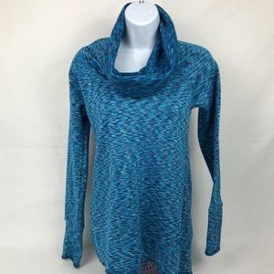 Athleta Cowl Neck Pullover Sz XS Blue Soft